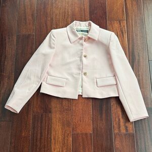 Zara Light Pink Blazer with Gold Buttons